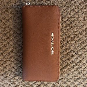 brown leather MK wallet